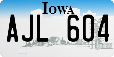 IA license plate AJL604