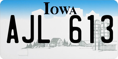 IA license plate AJL613