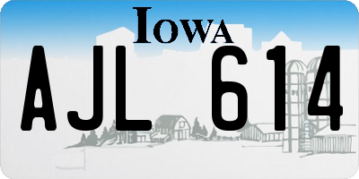 IA license plate AJL614