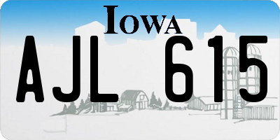 IA license plate AJL615
