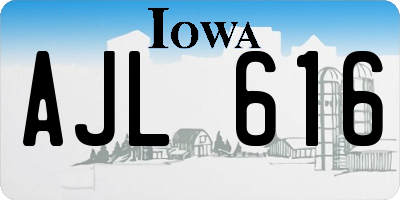 IA license plate AJL616