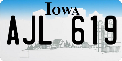 IA license plate AJL619
