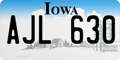 IA license plate AJL630