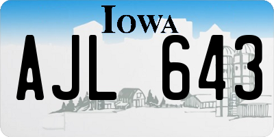 IA license plate AJL643