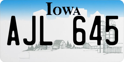 IA license plate AJL645