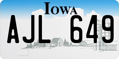 IA license plate AJL649