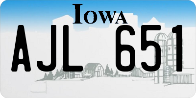 IA license plate AJL651