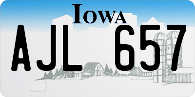 IA license plate AJL657