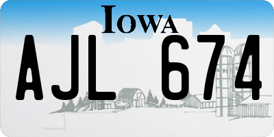 IA license plate AJL674