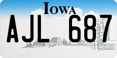 IA license plate AJL687