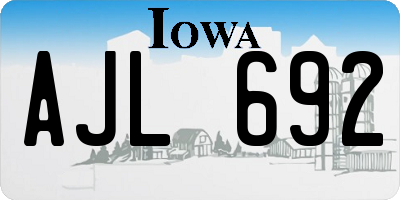 IA license plate AJL692