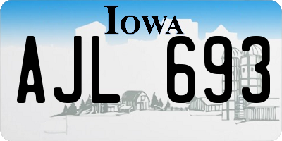 IA license plate AJL693