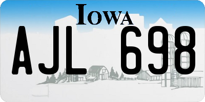 IA license plate AJL698