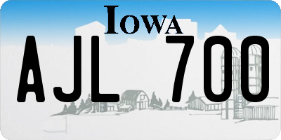 IA license plate AJL700