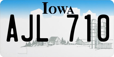 IA license plate AJL710