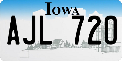 IA license plate AJL720