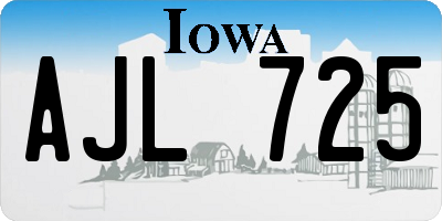 IA license plate AJL725