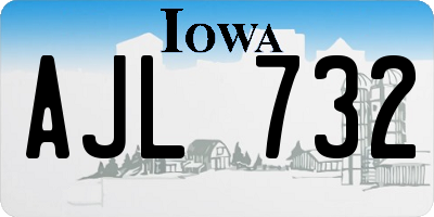 IA license plate AJL732