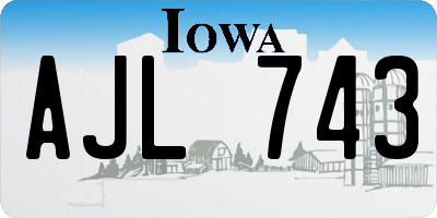 IA license plate AJL743