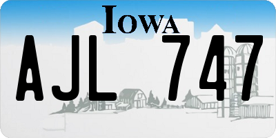 IA license plate AJL747