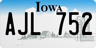IA license plate AJL752