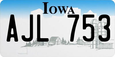 IA license plate AJL753