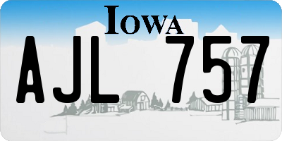 IA license plate AJL757