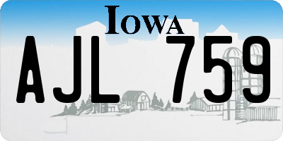 IA license plate AJL759
