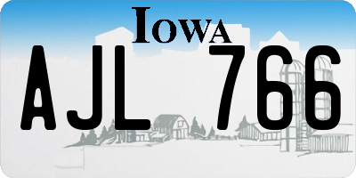 IA license plate AJL766
