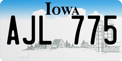 IA license plate AJL775