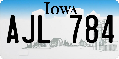 IA license plate AJL784
