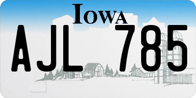 IA license plate AJL785
