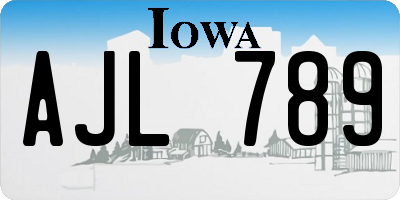 IA license plate AJL789