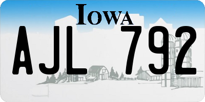 IA license plate AJL792