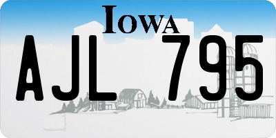 IA license plate AJL795