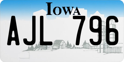 IA license plate AJL796