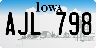 IA license plate AJL798