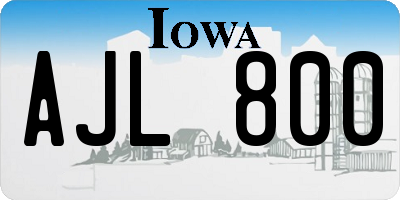 IA license plate AJL800