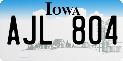 IA license plate AJL804