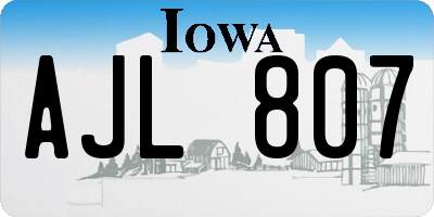 IA license plate AJL807