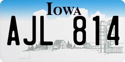 IA license plate AJL814