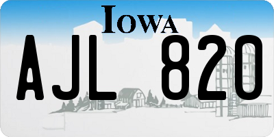IA license plate AJL820