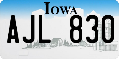 IA license plate AJL830