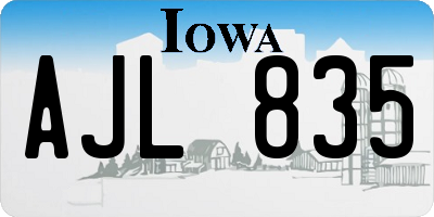 IA license plate AJL835