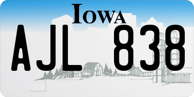 IA license plate AJL838
