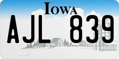 IA license plate AJL839