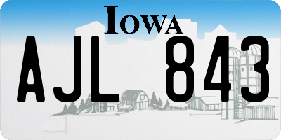 IA license plate AJL843