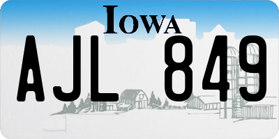 IA license plate AJL849