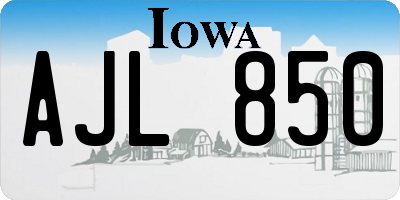 IA license plate AJL850