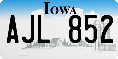 IA license plate AJL852